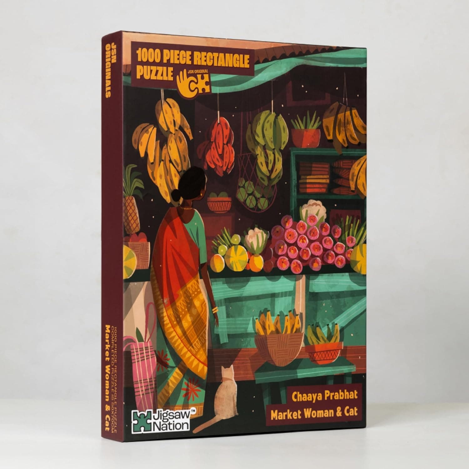 JIGSAW PUZZLE - MARKET WOMAN & CAT (1000PC) board game — buy in India